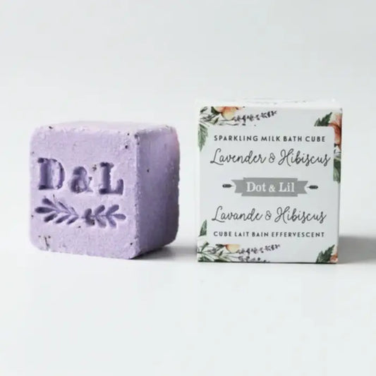 Cube lait bain effervescent - lavande & hibiscus - Dot & Lil