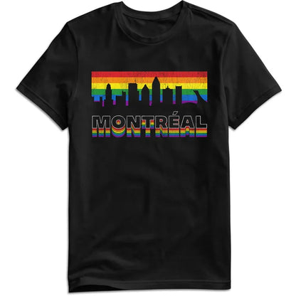 T-shirt "Montréal Skyline Fierté LGBTQ Arc-en-ciel" REP-514